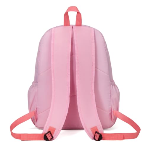 Image of AOTIAN Durable 17-Inch Water-Resistant Nylon Backpack - Lightweight Daypack for Men & Women, Perfect for Travel, Camping & Outdoor Adventures, Pink