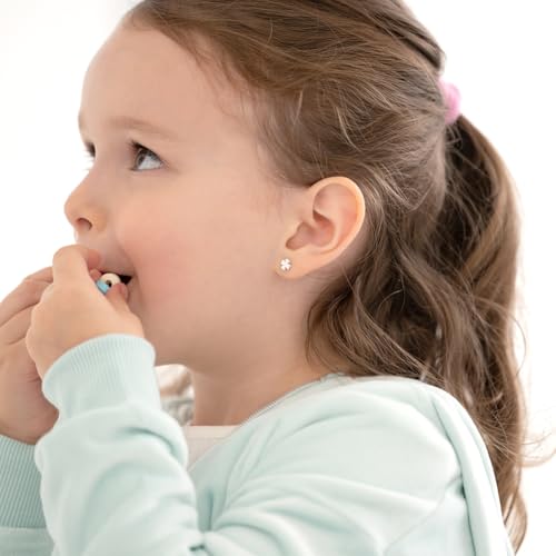 925 Sterling Silver Polished Four Leaf Clover Earrings For Children - Small Lucky Clover Earrings For A Toddler or Young Girl2