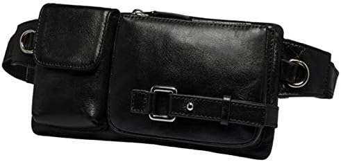 Waist Pack Fashion Genuine Leather Waist Bag for Men Fanny Pack Leather Belt Bag Waist Pack Bum Bag Money Belt Waist Pouch