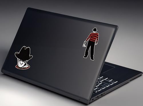 Image of Elektroplate Freddy Krueger Dynamic Car Decal Set of 2 | Officially Licensed Nightmare on Elm Street, Weatherproof Automotive Grade Vinyl Sticker for Water Bottle, Laptop & More
