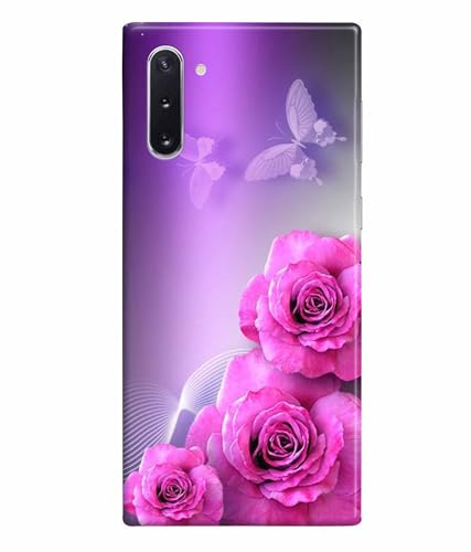 Image of Printed Hard Back Case Cover & Compatible for Samsung Galaxy Note 10 | Rose Flower Painting Art (Multicolor) - D1198