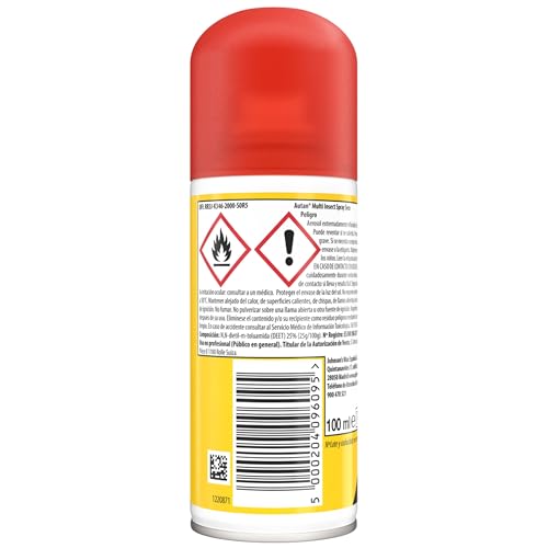 Miniatura 2 de Autan Multi Insectos en Spray Seco Repelente Mosquitos, Proteccion contra Mosquitos Común, Tigre, Garrapatas y Tábanos, Hasta 8h de Protección, Dermatológicamente Probado, 1x100 ml