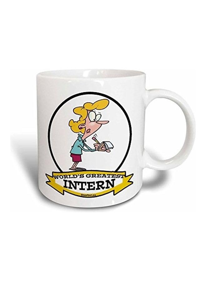 RYN Funny Worlds Greatest Intern Cartoon Magic Transforming Mug Black/White - RYNmg15614