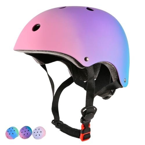 LOKJIJI Casque Vélo pour Enfants Filles et Garçons, Réglables Casques de Protection pour Enfants...