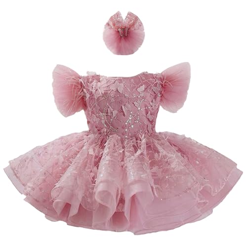 KLFFLGlD Baby Girl Pageant Dress Up Flower Girl DressButterly Sequins for Toddler Girls Special Occasion Dresses