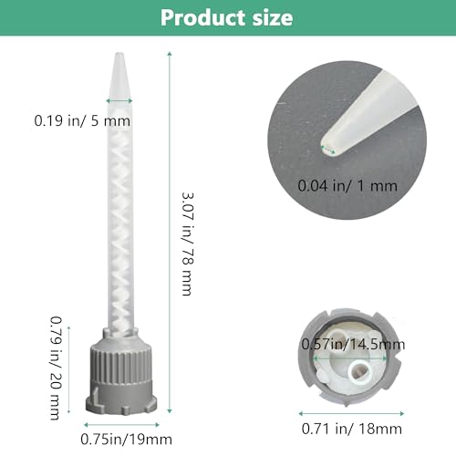 XCSJ 20Pcs Statikmischer Mischerdüsen 1:1 Mischdüsen Statikmischer Mischdüse Mixtülle Mischerspitzen Kunststoffkleber Für Rohrstrom Reorganisationsbewegungsmischen Verwendet Werden Können