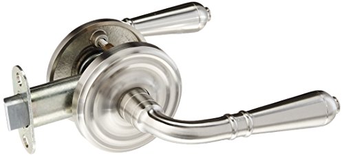 Featured Product Classic Rosette Set with Turino Levers Right Hand Passage in Satin Nickel. Door Knob Sets.