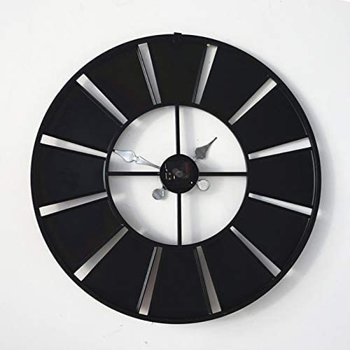 Horloge murale vintage grand format en bois pour salon silencieuse sans tic-tac