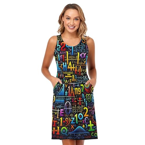 Image of ALAZA Women's Summer Dress Sun Dress Sleeveless with Pockets