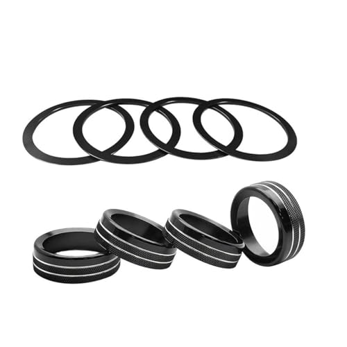Image of AC knob Cover Trims and AC Vent Inner Rings for Toyota Tacoma Accessories 2016-2023 Interior Air Conditioner Vent Ring Cover Trims Air Conditioner Knob Rings 8pcs-Set (Black)
