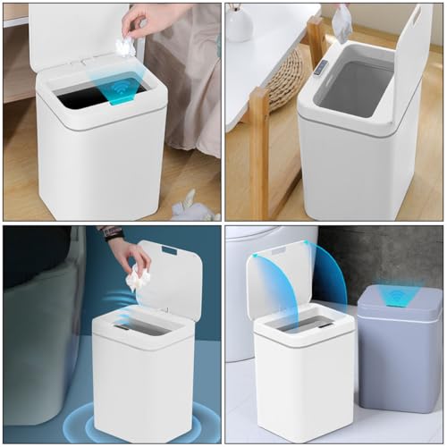 Caneca de basura automática con sensor 16l blanca miniatura 4