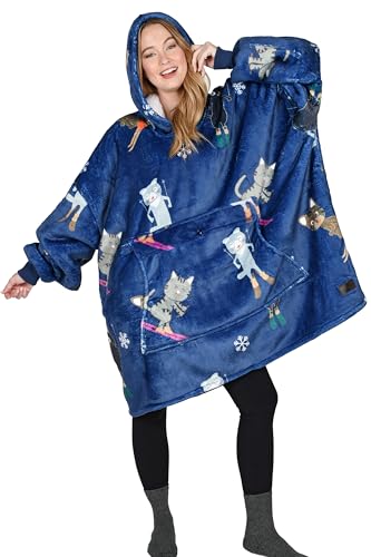 Image of Catalonia Oversized Hoodie Blanket Sweatshirt, Comfortable Sherpa Giant Pullover with Large Front Pocket for Adults Men Women Teenagers Wife Girlfriend