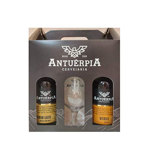Kit Cerveja Antuérpia - 1 Garrafa Lager + 1 Garrafa Witbier + 1 Taça