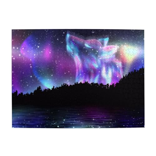 Zateem ジグソーパズル 500ピース 木製パズル 狼柄 動物柄パズル グッズ 向け 子供＆大人減圧玩具 誕生日プレゼント壁飾りおしゃれ おもしろい KHIY092