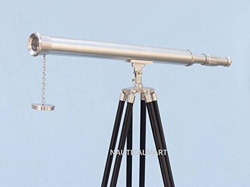 Nauticalmart Floor Standing Brushed Nickel Harbor Master Telescope 60"