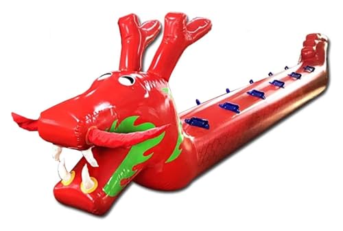 Barco dragón Hinchable, Barco Inflable del dragón PVC Multicolor for la formación de Equipos los Adultos con Bomba Aire(Red)