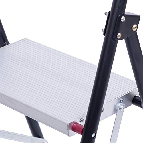 Gimify 3 Step Ladder Folding Cart Dolly with Rolling Wheels Hand Truck Step Stool Portable Lightweight