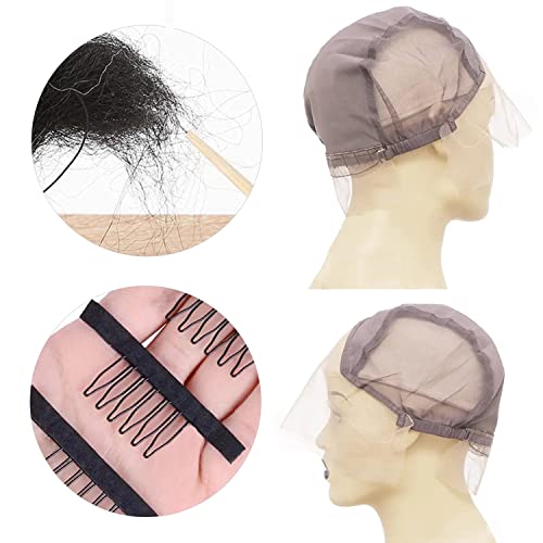 13X4 Lace Front Wig Cap For Making Wigs With Adjustable Straps Transparent Swiss Lace Medium Size Breathable Glueless Weaving Cap Wig Base For Ventilating Or Knotting With Wig Combs Lace Wig Cap For Diy Wigs #TOP2