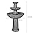 43.3” High Outdoor Water Fountain, 3-Tiers Concrete Outdoor Floor Waterfall Fountain with Pump & Splash Reduction Line for Yard Garden Patio Backyard Deck Relaxation Decor - Grey