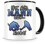 Samunshi® Eishockey Tasse mit Spruch Eishockey Liebe Geschenk für Eishockey Fans Kaffeetasse groß Lustige Tassen zum Geburtstag schwarz 300ml