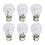 Xtricity Clear A15 Incandescent Appliance Light Bulb, 40 Watt, 2700K Soft White, E26 Medium Base, 320 Lumens, 130V (6 Pack)
