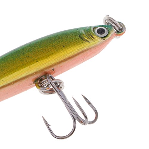 Homyl 5 peças de iscas mistas de pesca iscas minerais isca 3D olho de peixe mordaço com isca de pena