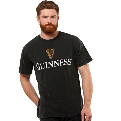 Guinness Distressed Trademark Label Short Sleeve T-Shirt - Large