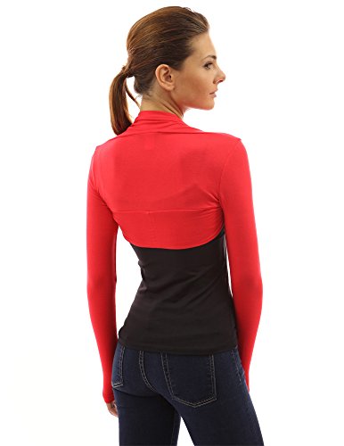 PattyBoutik Women Long Sleeve Bolero Shrug (Chili Large) - Thumbnail 2
