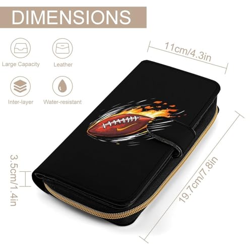 Rocket Football Fashion Women's Wallet RFID Blocking Bifold Clutch Purse Compact Card Holder 19.7x11x3.5cm2