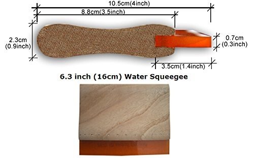 Silk Stencil Screen Printing Squeegee Wood Screen Ink Scraper (6.3 inch (16cm) Water Squeegee - 65 Durometer)