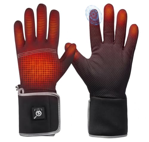 SAVIOR HEAT Heated Glove Liners for Men Women, Rechargeable Thin Gloves