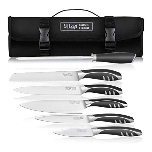 Slitzer Germany 7-Piece Chef's Knife Set, Ergonomically Designed, Professional Grade Chef Knives, Great addition to any kitchen