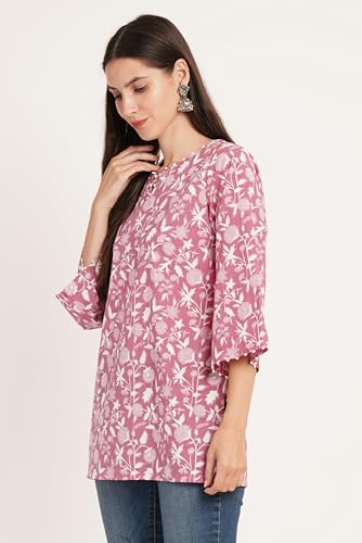 Image of COTLAND Fashions Jaipuri Cotton Printed Short Kurti for Women