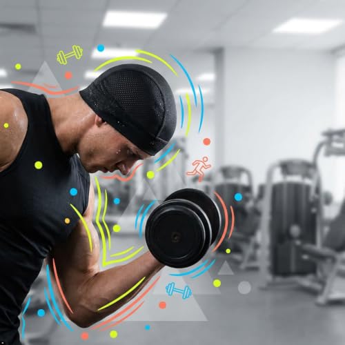 Liedrg Cooling Skull Cap Beanie, 2 Pack, Breathable, for Running, Cycling, Motorcycling & Outdoor Sports, Men & Women, Black — view 5