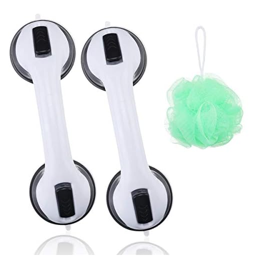 CAMTOA Suction Grab Bar,2 Pack Suction Shower Handle,Bathroom Balance Bar,Safety Hand Rail Support,Non Skid - Handicap, Elderly, Injury, Senior Assist Bath Handle