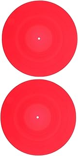 Milisten 2 Piezas Almohadilla de Silicona antiestática Estera Registro Tocadiscos con Alfombrilla de Silicona tapete para Tocadiscos Alfombra de Plato Giratorio Gel de sílice Rojo