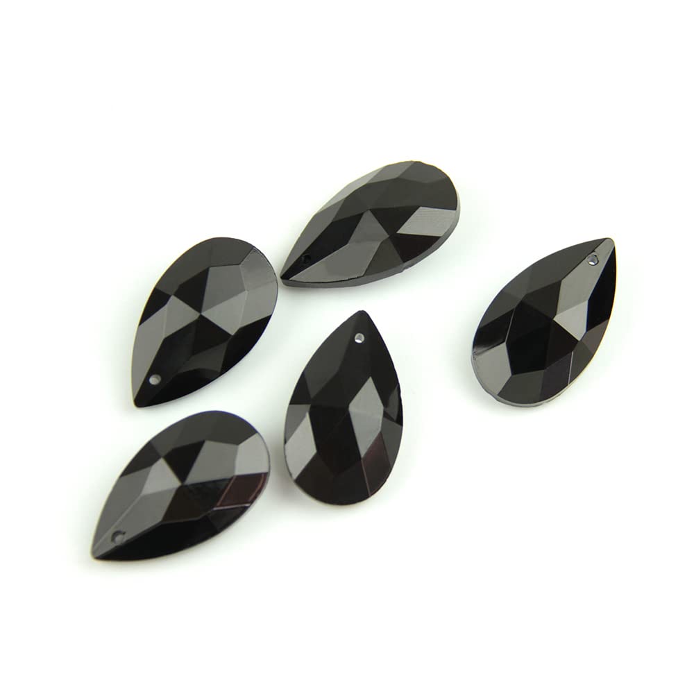 Wiszące kryształy, pryzmaty, czarny kryształowy wisiorek 38 mm/63 mm/76 mm łezka pryzmat części lampy oświetlenie żyrandol wiszące kryształy do dekoracji (76 mm 10 szt.)