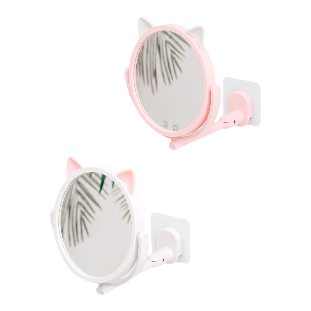 FOMIYES 2pcs Vanity Mirror Wall Mounted Mirror Portable Mirror Makeup Mirror Wall Mounted Foldable Makeup Mirror Cute Mirror Cutef Mirror Wall-mounted Makeup Mirror Hanging Makeup Mirror