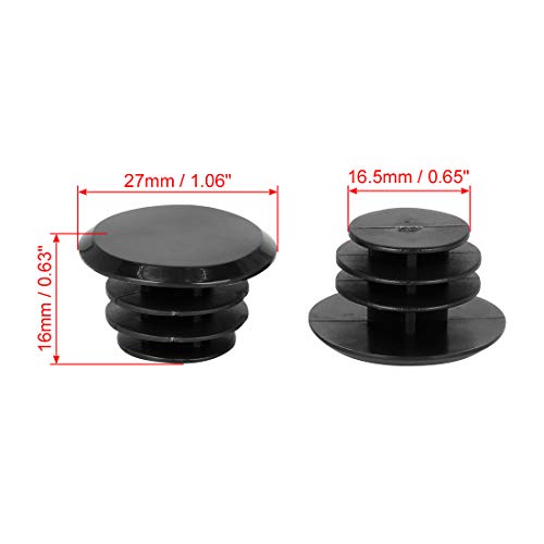 X AUTOHAUX 10pcs Bike Handlebar Bar Plastic End Plugs Caps Locking Grip Black, Small - Image 2