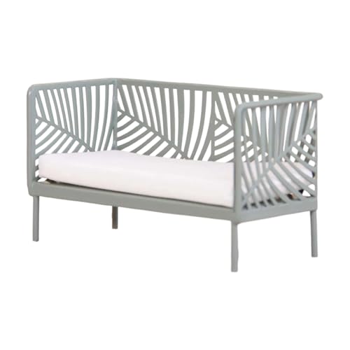 Sofá miniatura de metal vintage de 4.17 pulgadas ideal para decorar salones de casas de muñecas