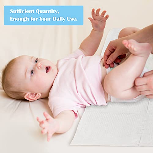 Mixweer 1000 Pcs Baby Disposable Changing Pads Quick Absorb Diaper Changing Table Pads Sanitary Liners Soft Waterproof for Baby Child Adult Pets Travel Change Stations (White)