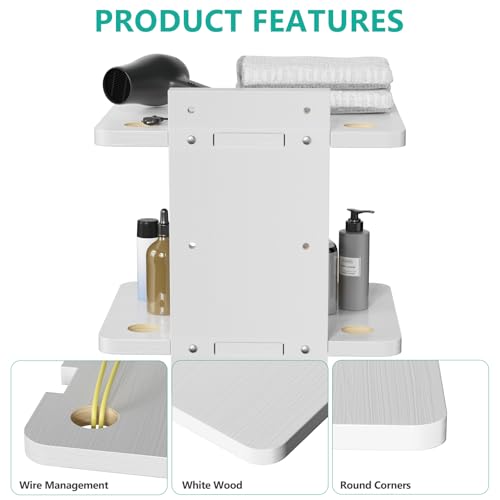 Image of WALI Floating TV Shelf, 2 Tier Projector Shelf for DVD Players, Routers, Game Consoles, Cable Boxes, Living Room Decor Accessories, Wall Mount Shelves Holds Up to 22lbs (CS202NW), 2-Shelf, White | Projector Shelf for Routers, Game Consoles, Cable Boxes, Wall Mount Shelves Hold Up to 22lbs, (CS202NW), 2-Shelf, White