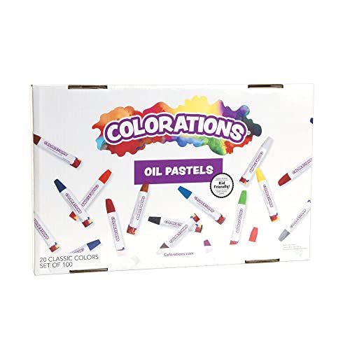 Oil Pastels, 20 Colors, Set Of 100, All Ages, Suitable For Beginners, Vibrant Colors, Easy Grip, Hexagonal Shaped, Non Toxic #TOP3