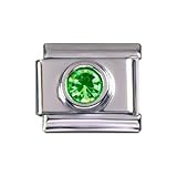 preiswert Italian Charms Modul Grüner Stein in erhöhter Fassung ...by Kult-Schmuck