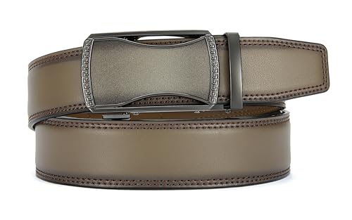 Image of CHAOREN Mens Belt Leather Ratchet Belt - Customizable Fit, Effortless Style (35mm)