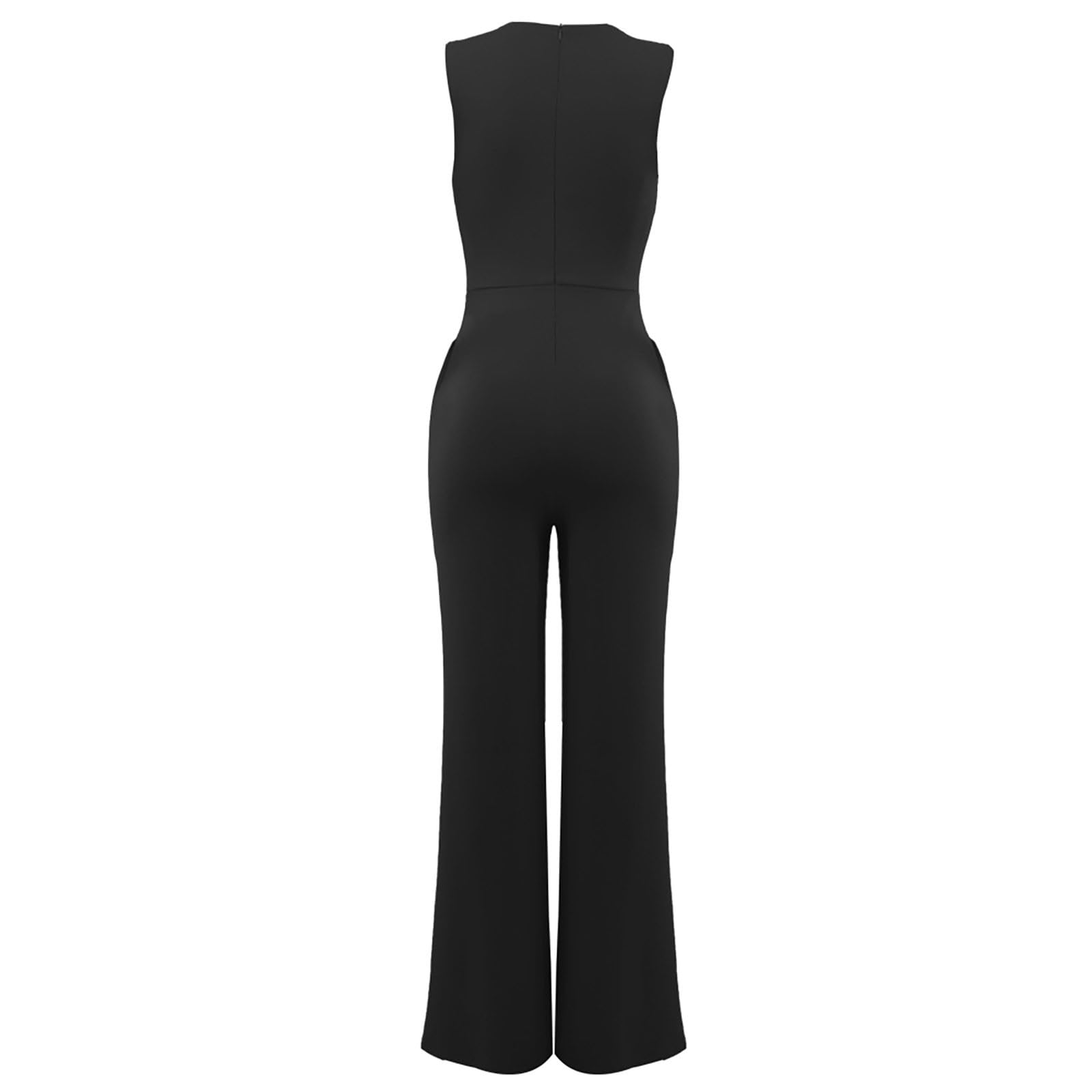 Jumpsuit Damen, Jumpsuits für Damen Lang, Overall Sommer Ärmellos Weites Bein Einteiler Outfit Frauen Komplett, Romper Playsuit Kostüm, Hosenanzug Damen Festlich Klassiker Casual Boho Jumpsuit Damen