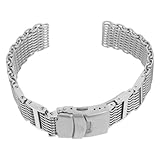 COMPUKAS Correa de Reloj de Acero Inoxidable Plata de 22 Mm, Pulsera de Muñeca Reemplazo para Reloj Inteligente Diseño Clásico y Elegante para Hombre