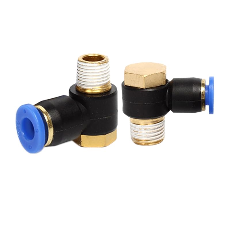 Cylindre de Tuyau pneumatique à Bouchon Rapide, hexagone extérieur Ph6-01 fileté, coude à Angle Droit, Type L 8-02, Joint de trachée, 10 pièces(10PCS PH8-02)