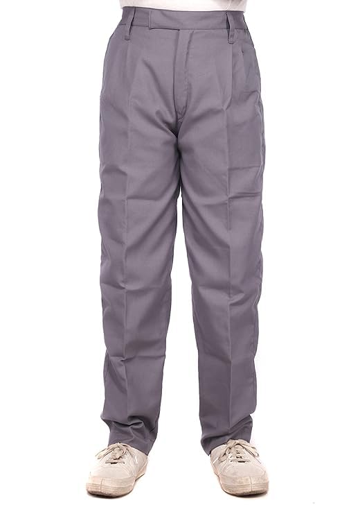 Image of Boys School Uniform Trousers, Regular Fit, Elastic Waist