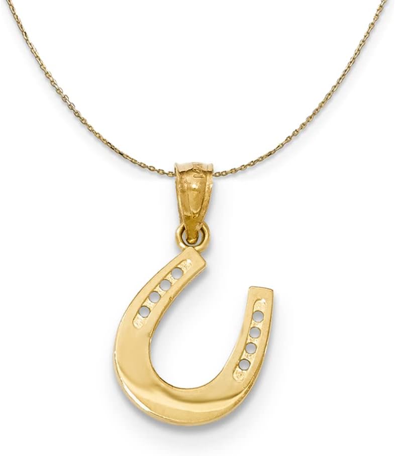 The Black Bow 14k Yellow Gold Reversible Horseshoe Necklace